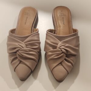 Time And Tru - Pink Knotted Slip-On Mules